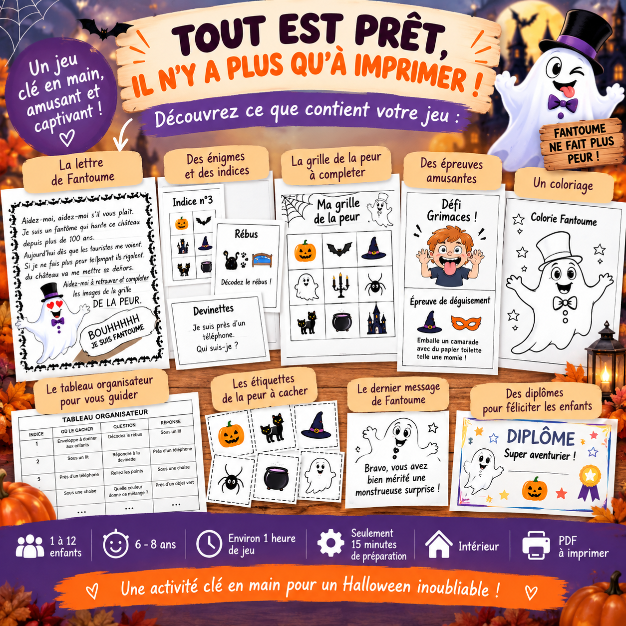 Chasse au trésor Halloween à imprimer – 6 à 8 ans | Fantoume ne fait plus peur – Image 2