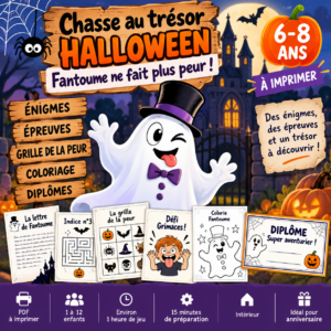 Chasse au trésor Halloween à imprimer – 6 à 8 ans | Fantoume ne fait plus peur